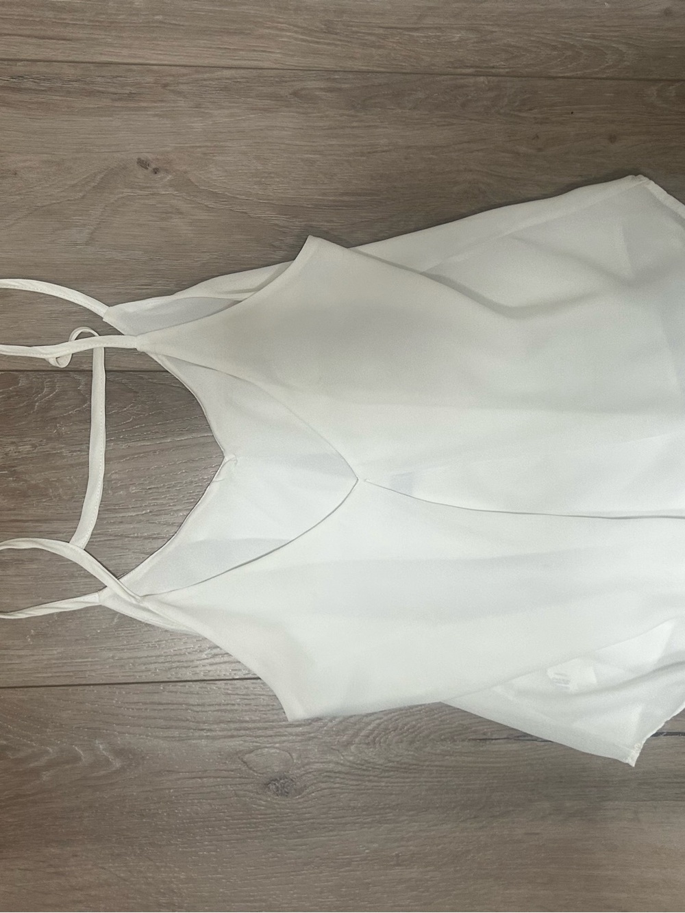 Love Lucy Love White Sleeveless V-Neck Spaghetti Strap Top